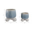 Sagebrook Home Knobby Footed Planters, Blue/White, 2-Pieces