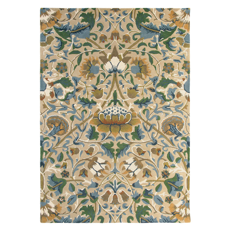 Wool Floral Area Rug, Rectangle 5'7" x 7'10"
