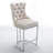 26 Inch Counter Height Bar Stools, Modern Velvet Upholstered with Button Back, Rivet Trim, and Chromed Metal Base for Kitchen Island-2128933912