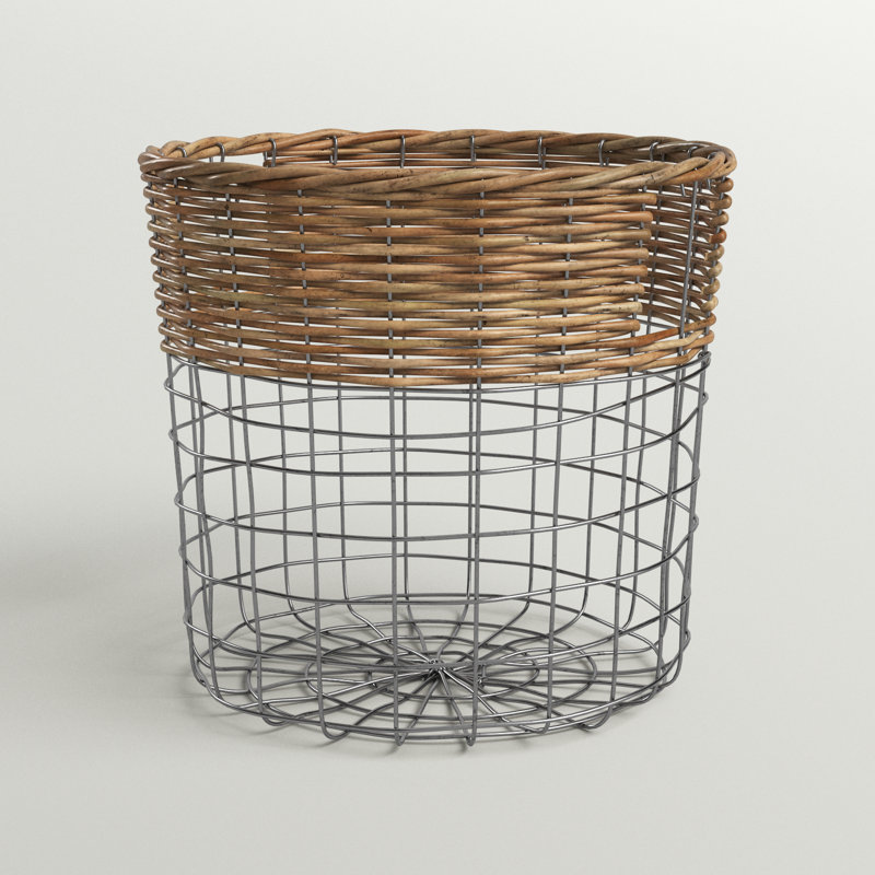 Panier rond en fil de fer