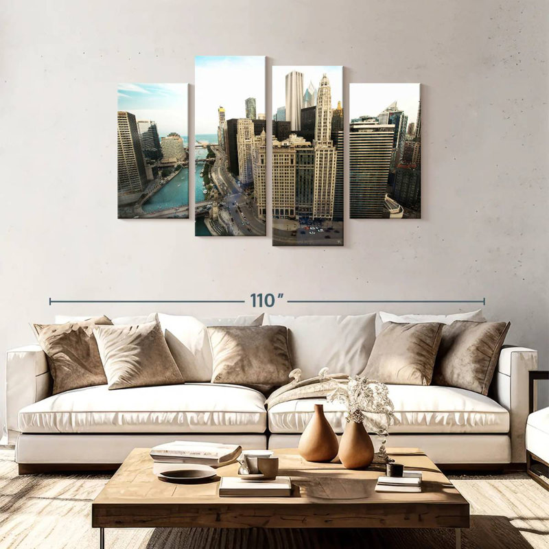 Vue sur l'horizon de Sirci Chicago, H 48 po x l 75 po