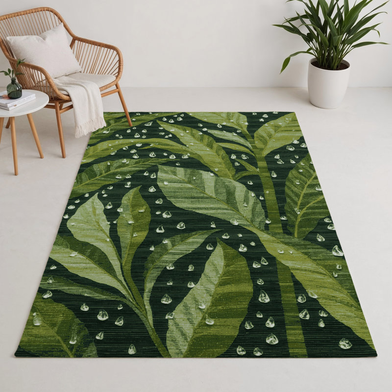Tapis d'intérieur et d'extérieur vert Nature, Rectangle 5 pi x 7 pi