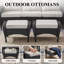 Repose-pieds d'extérieur en osier avec coussin Gaetanino-288057569-317904220
