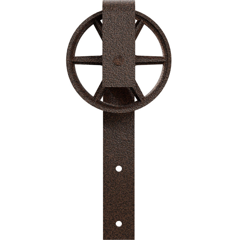 Ensemble de quincaillerie de porte de grange simple standard Premium Wagon Wheel Roller Hanger, Filon de cuivre