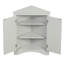 Armoire de salle de bain triangulaire grise - tablettes réglables pour plus de commodité-117049502
