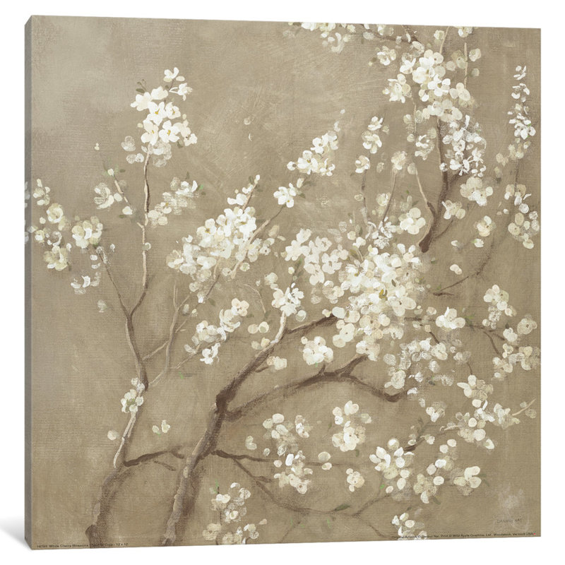 « cerises blanches », reproduction d’art sur toile tendue, H 12 po x l 12 po x P 0,75 po, Toile tendue
