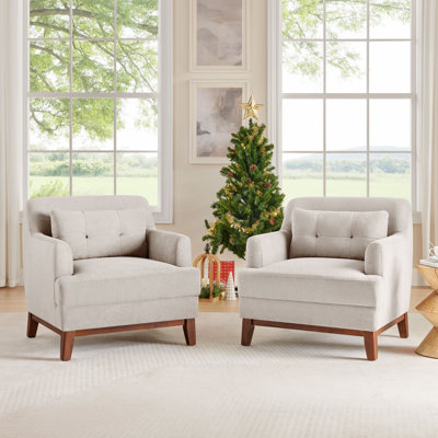 31'' Wide Upholstered Armchair With Pillow (Set Of 2)
