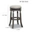 Tabouret de bar de 30 po, blanc et gris anthracite, de fabrication, fonction pivotante, coussin en mousse, s'adapte à la finition du comptoir ou des réglages et siège gris anthracite, mécanisme robuste en bois franc, confortable pour-124438254-124438255