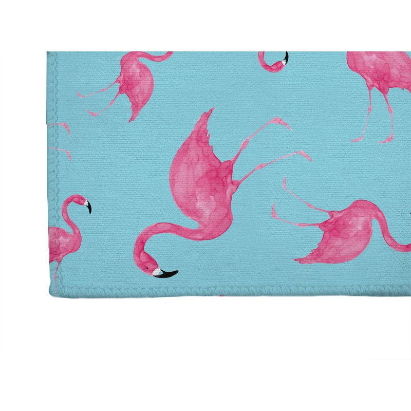 Summer Flamingo Outdoor Rug, Runner 2'6" x 8'