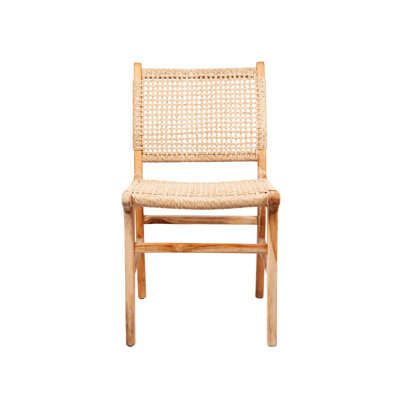 Chaise d'appoint empilable en bois massif brun
