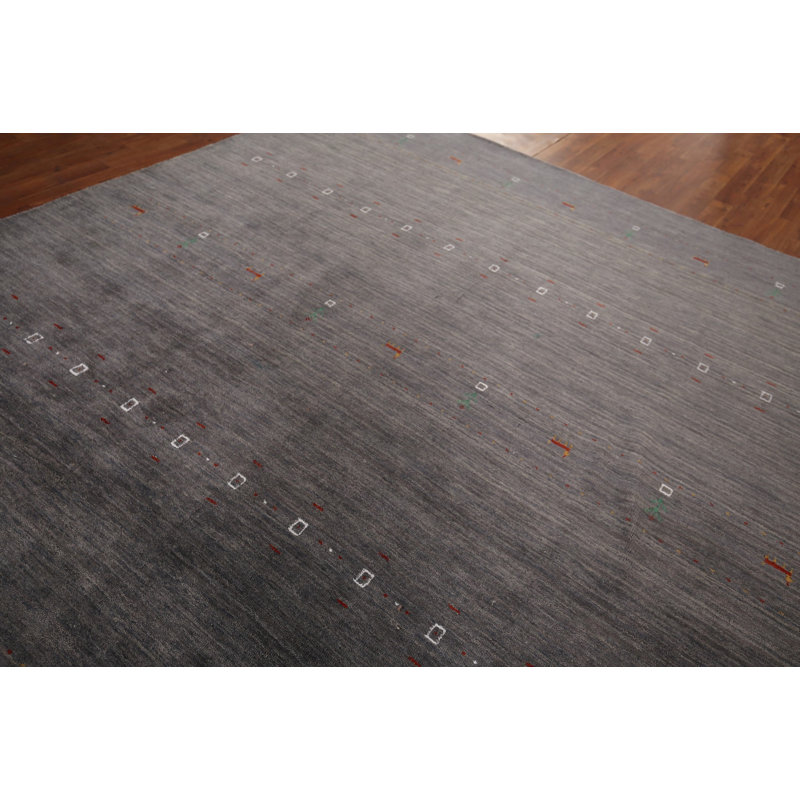 Tapis indien fait à la main gris Gabbeh 8 x 10