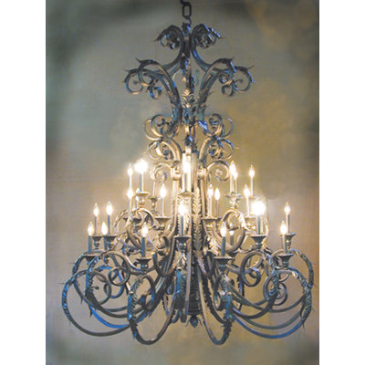 Serratina 32 - Light Dimmable Tiered Chandelier