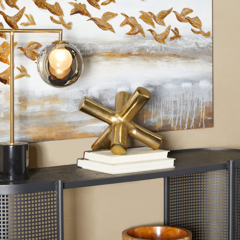 Sculpture en aluminium et aluminium Jack, Or, H 8,6 po x l 9,55 po x P 11,05 po