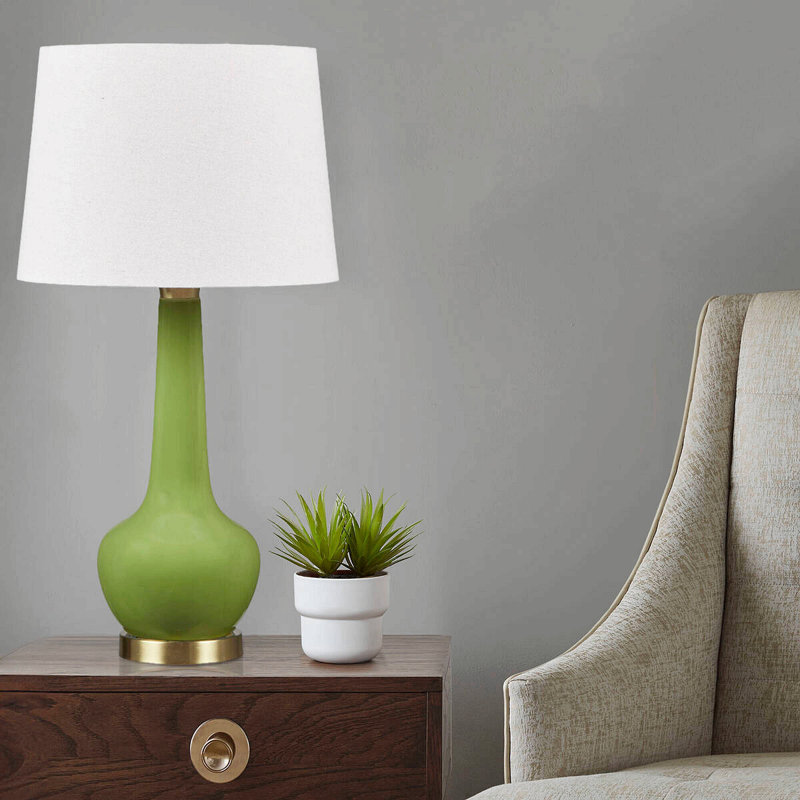 Ceramic Genie Table Lamp, Green/Gold