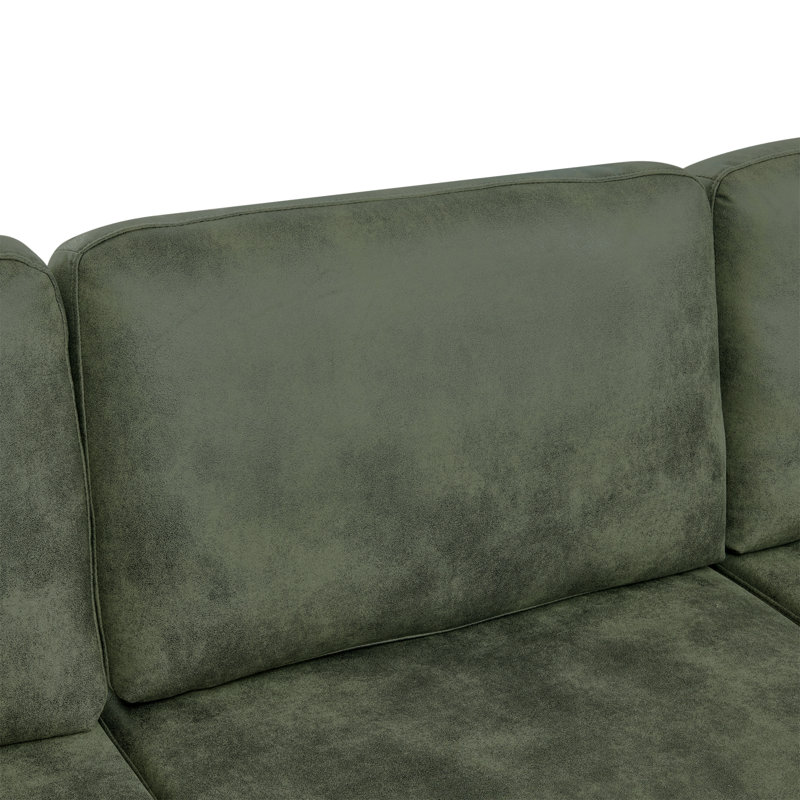 Canapé modulaire en similicuir rembourré, 34" H x 124" W x 62" D