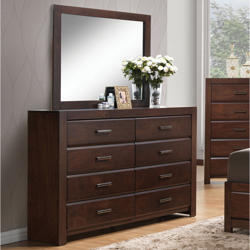 Commode double 8 tiroirs avec miroir Varlano