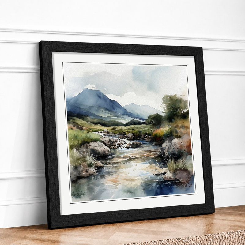 Scotland Watercolour No.2 - Framed Print, Black