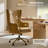 Heeg 47''H Transitional Genuine Leather Swivel Adjustable Height Tilting Executive Chair with High Backrest-102291124