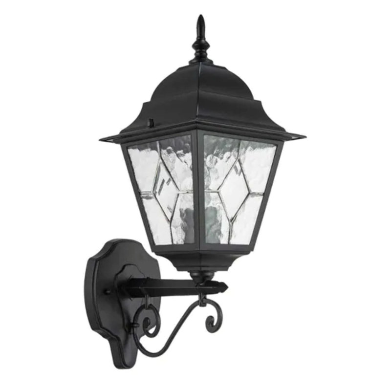 Matte Black Plug-in Outdoor Wall Lantern
