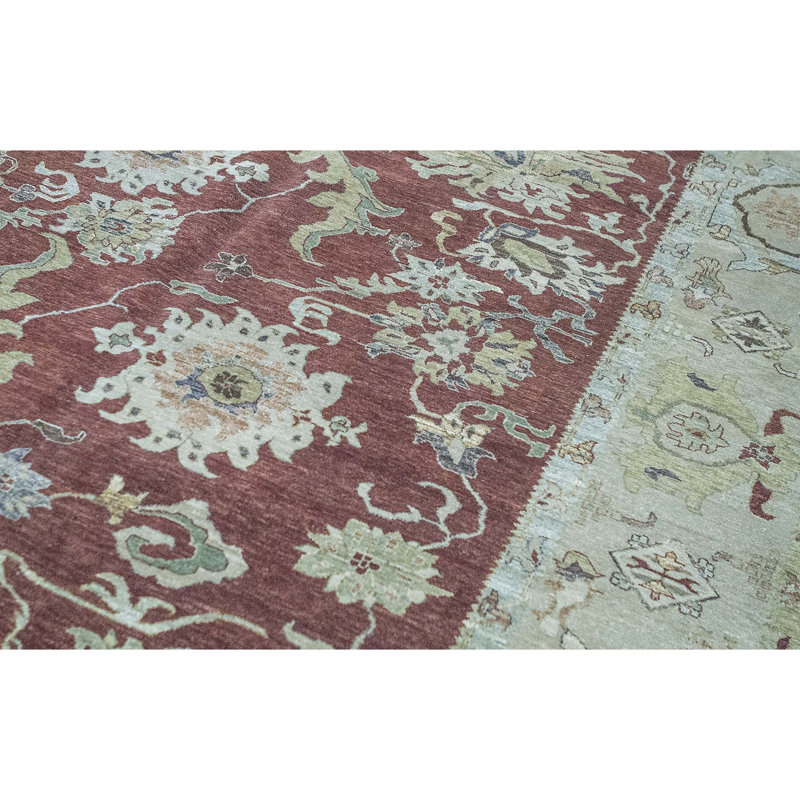 Ziegler Wool Oriental Area Rug in Rust/Beige