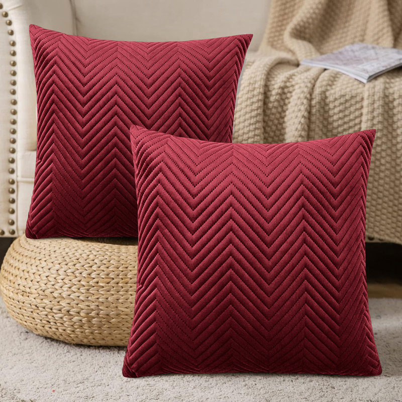 Square Cushion Cover, Burgundy