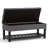 Saxon 43"W Linen Look Transitional Storage Ottoman Bench with Tufted Lift-Top and Open Bottom Shelf-572715352-546802049