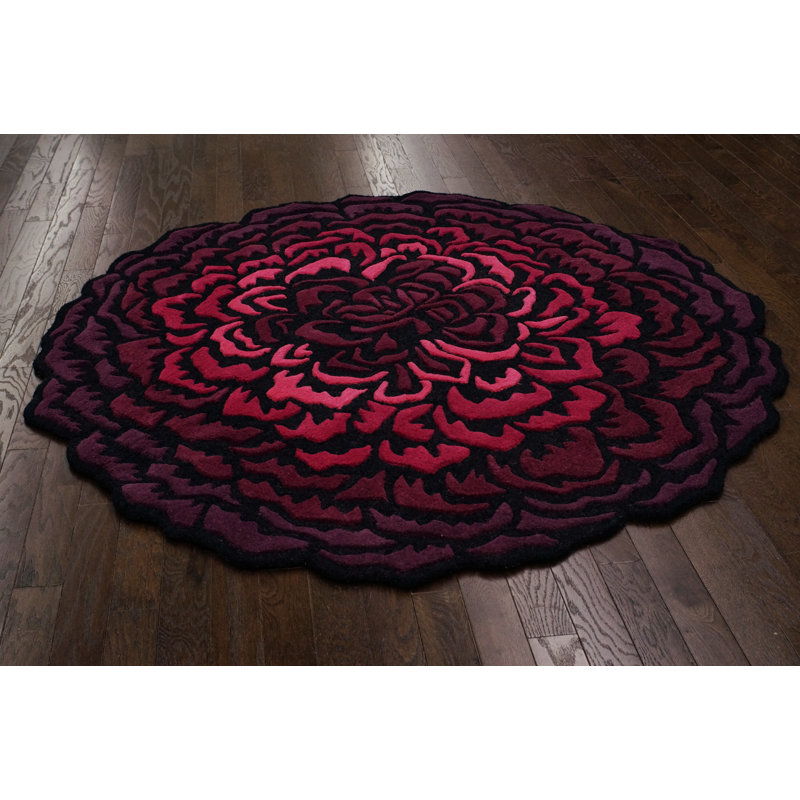 Jacieon Floral Indoor Rug, Round 6'
