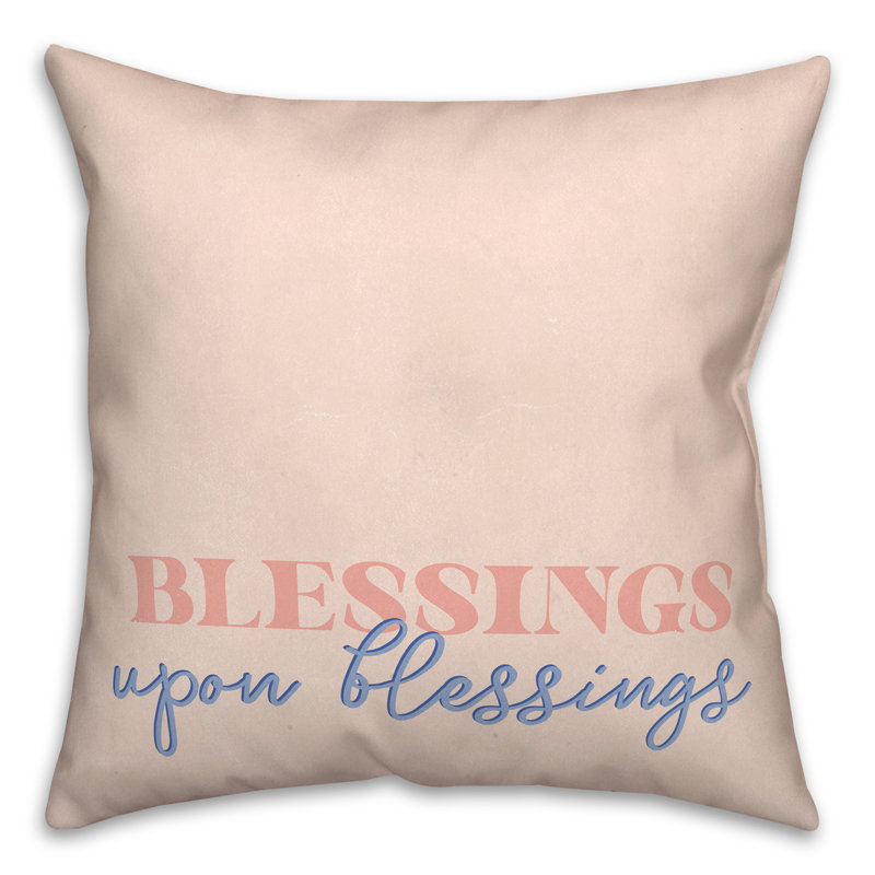 Coussin intérieur / extérieur Blessings, H 18 po x l 18 po, Carré