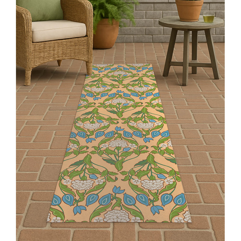 Piper Soft Step Outdoor Area Rug, Runner 8' x 2'6", Yellow