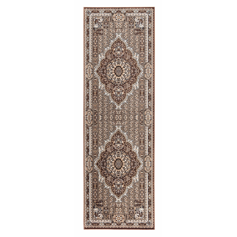 Tapis oriental brun Ellowyn, Tapis de couloir 2 pi 8 po x 8 pi 1 po