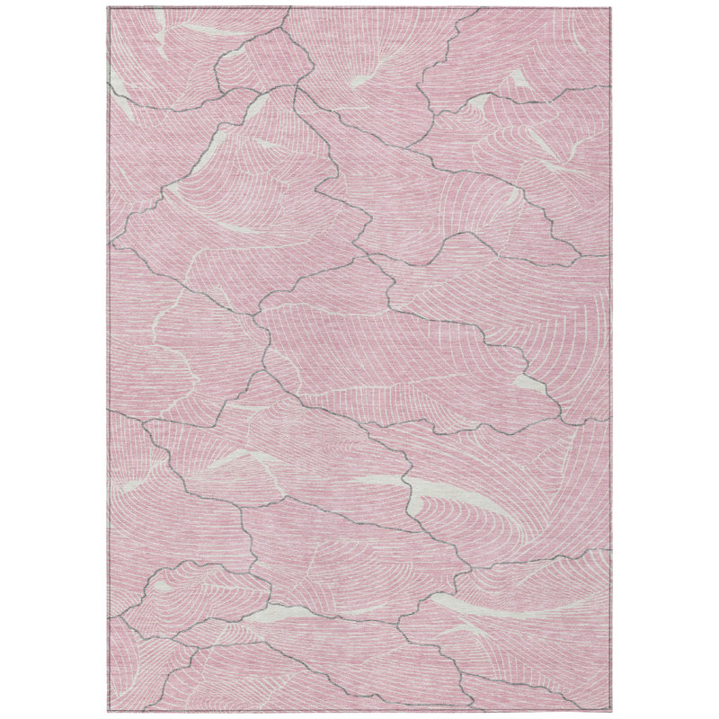 Tapis intérieur / extérieur rose Sahari , 9 pi x 12 pi