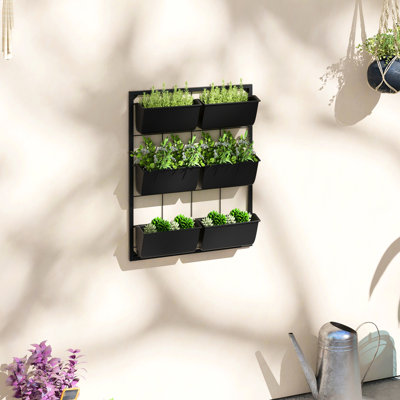 3 pots à fleurs muraux avec 6 pots suspendus pour les légumes, les fleurs et les plantes d'intérieur