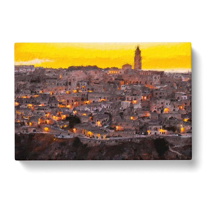 Matera Italy Skyline - Wrapped Canvas Painting, 35cm H x 50cm W x 3cm D
