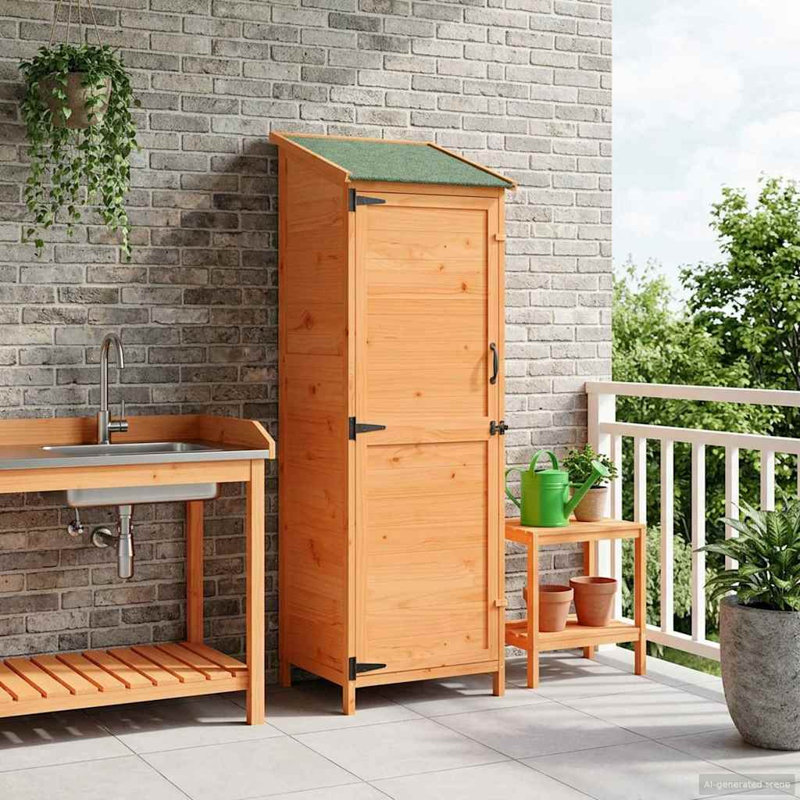 Vidaxl Garden Shed Engineered Wood Outdoor Storage For Tools Supplies Wooden, Brown