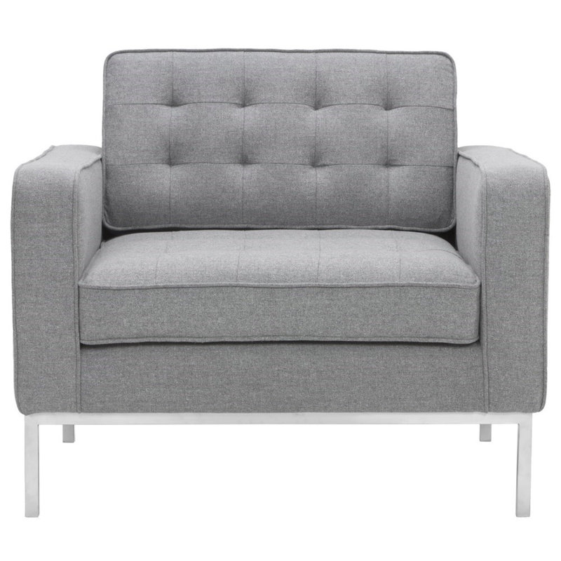 Fauteuil club Davian, Gris clair