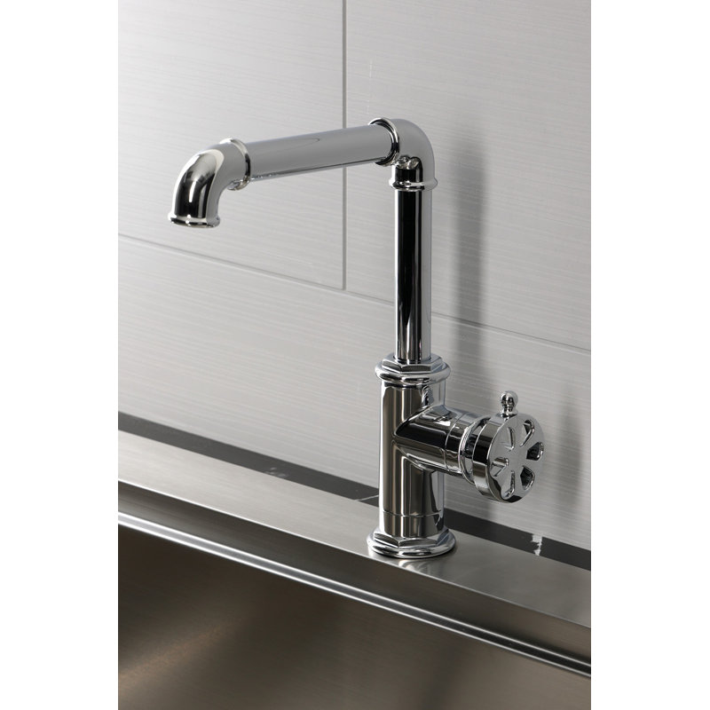 Robinet de cuisine à fixation sur comptoir à 1 trou Kingston Brass, Polished Chrome