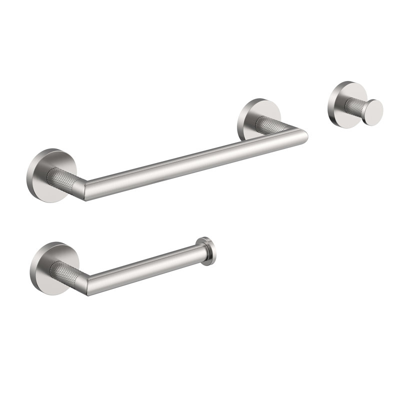 Ensemble de quincaillerie de salle de bain 3 pièces Fresco Nickel brossé