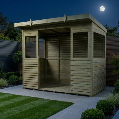 Total Sheds 8ft x 4ft Apex BBQ Shed - Stable Door Ventilated - Pressure Treated Timber - UK Manufactured