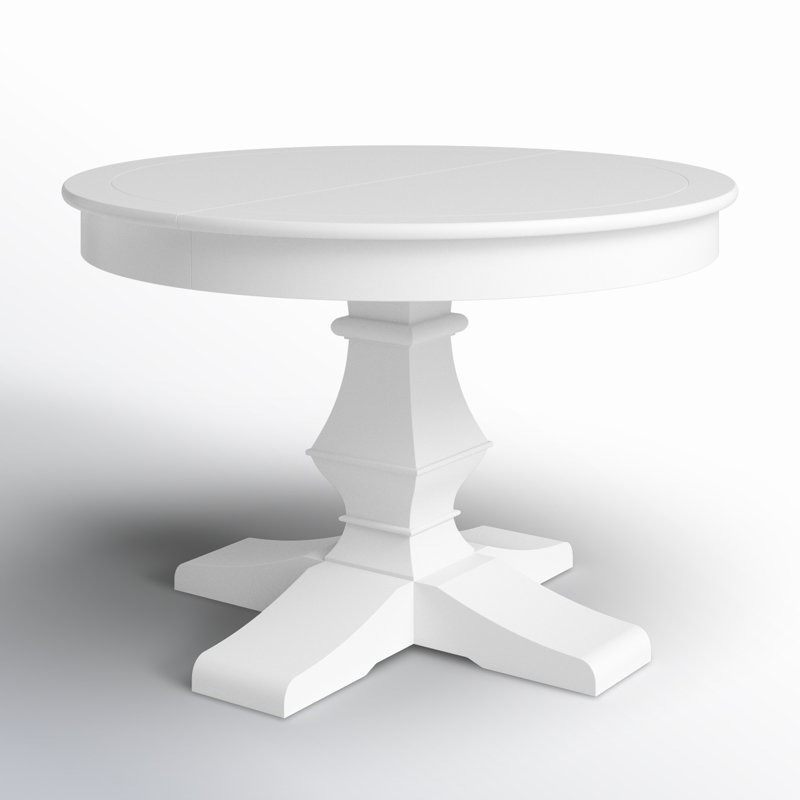 Khoury Extendable Mahogany Round Solid Wood Base Dining Table