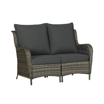 Outdoor Wicker Loveseat - Two Single Armchairs Combined by Winston Porter
