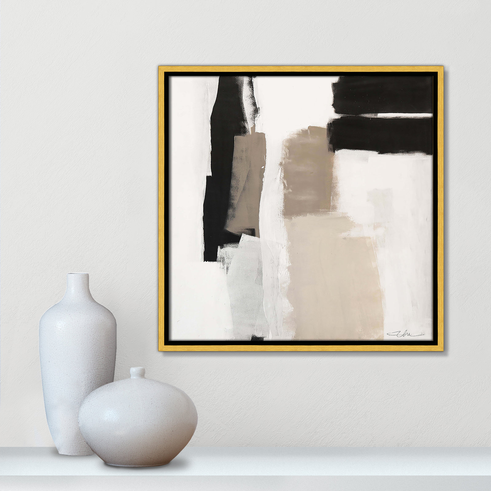 Earth Scapes II Print, 17.5" H x 17.5" W x 2" D, Gold Floater Framed