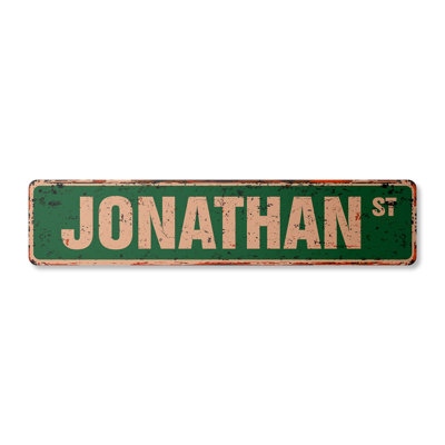 Jonathan Street Sign Aluminum 4" X 18"