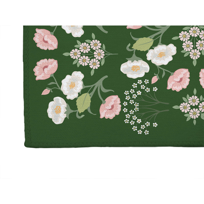 Tapis de bureau fleurs May, L 48 po x P 72 po, Vert