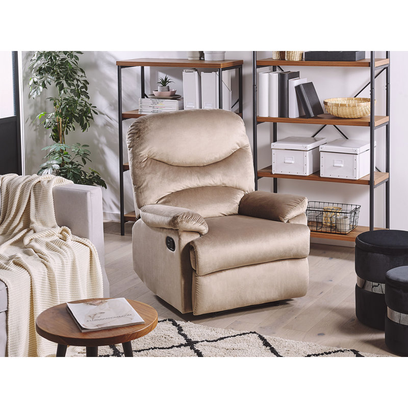 Whitford 85cm Wide Velvet Glider Standard Recliner, Taupe 