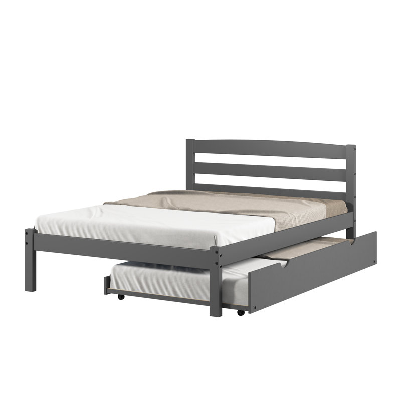 Heera Kids Full Platform with Trundle, Dark Grey