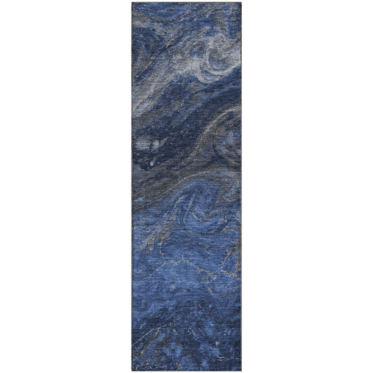 Premium Machine Washable Cerrito AMF599 Blue Rug
