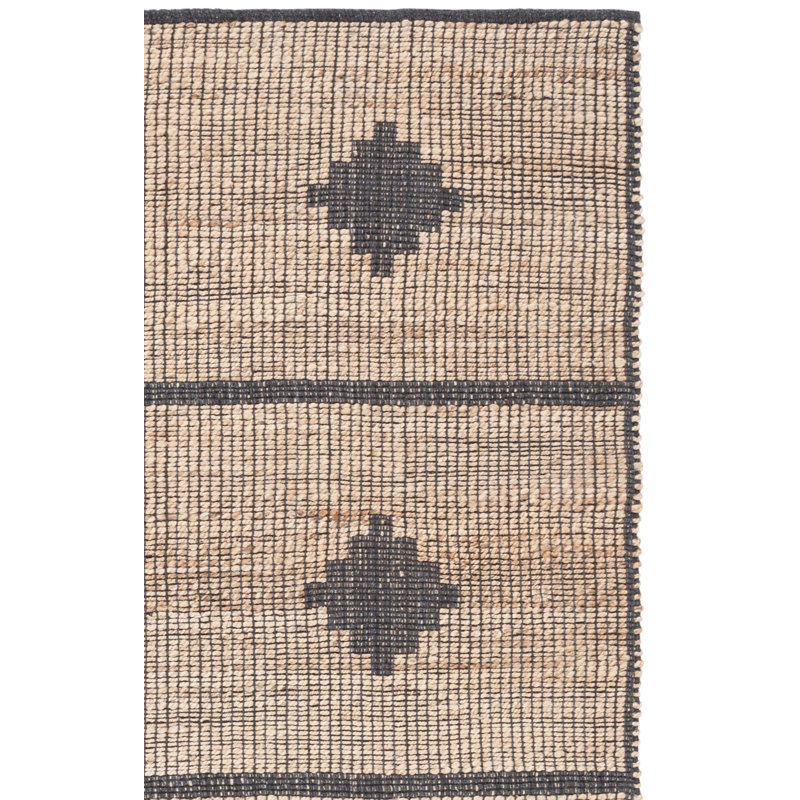 Tapis en jute tissé à plat en fibre naturelle Kirtana, Carré 6 pi