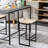 Set Of 2 Backless Bar Stools With Woven Paper Rope Seat
