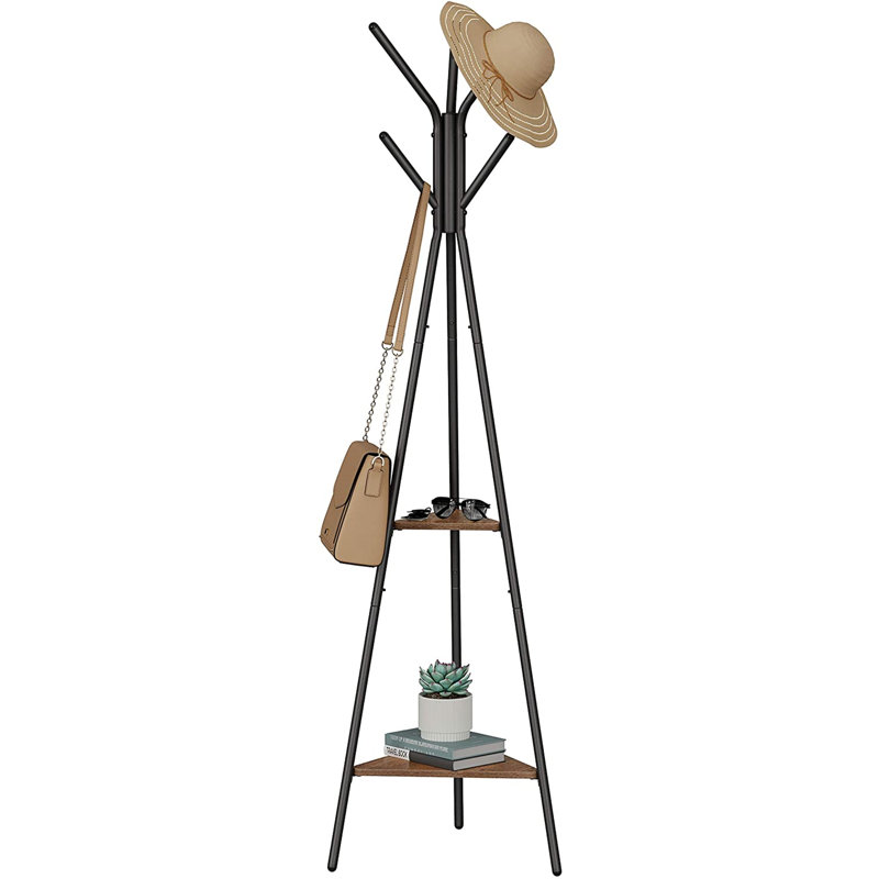 Abingd Freestanding 2 - Hook Coat Rack, Brown