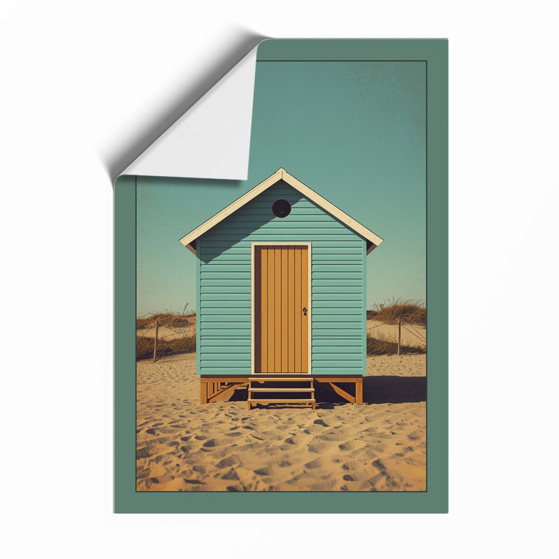 Solitary Beach Hut Coastal - Framed Print, Unframed, A3 - 42.0 x 29.7 cm